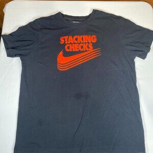 Nike Stacking Checks Dri-Fit T-Shirt Men's XL Black Cotton Blend